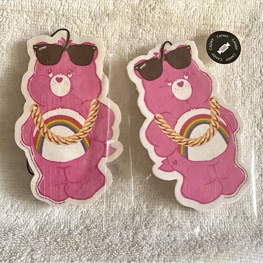 Care Bears 2pc Candy scented Air Fresheners with a blinged out bear